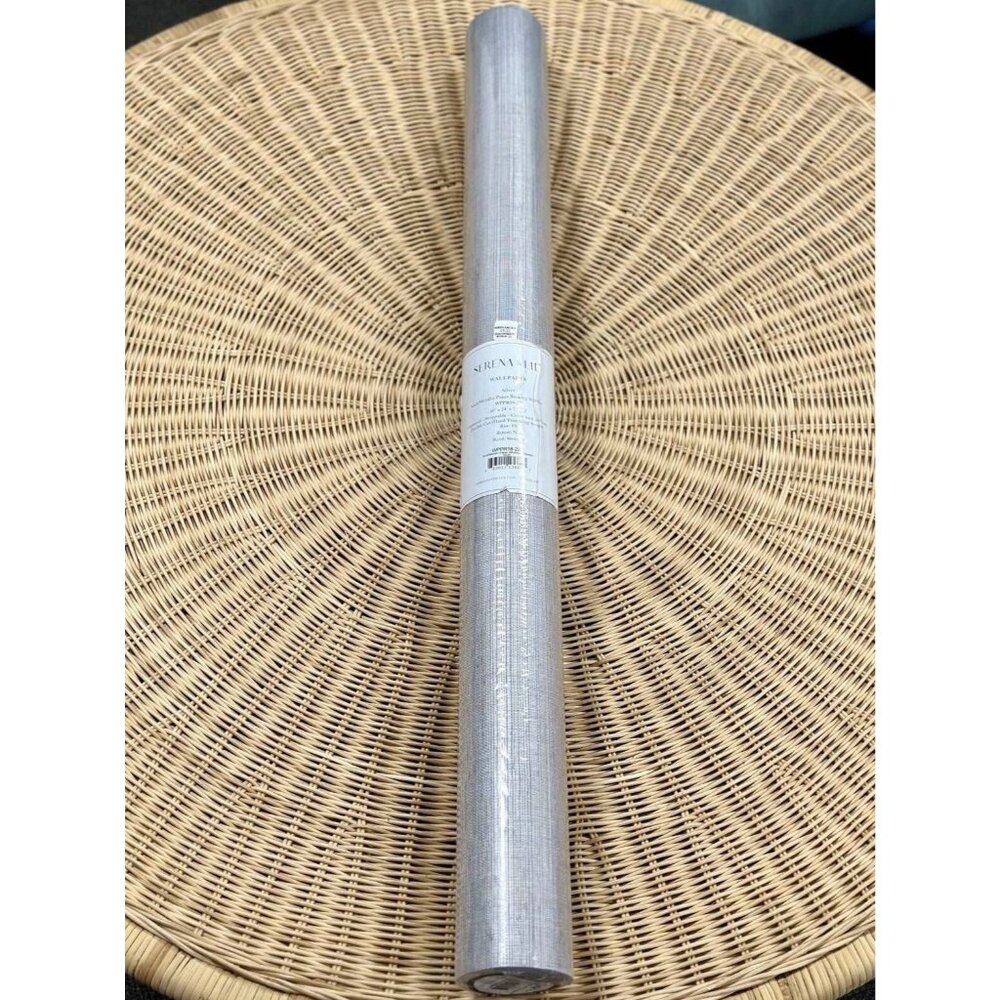 NEW Serena & Lily Grasscloth Wallcovering-Silver Grey